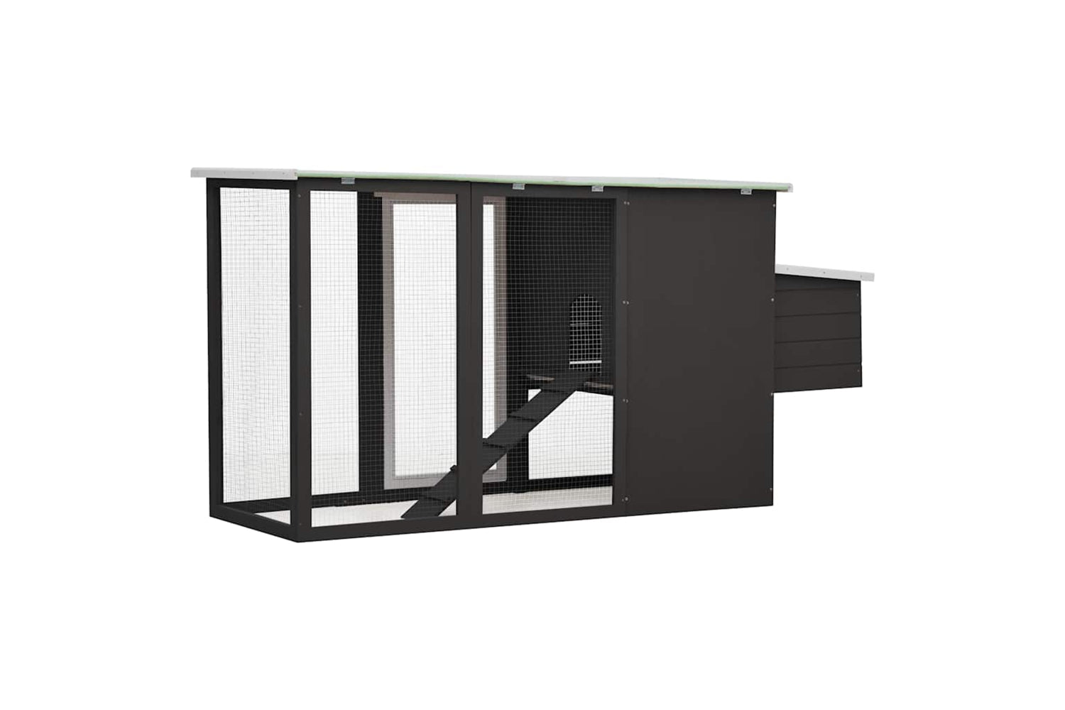 Vidaxl 170846 Outdoor Chicken Cage Hen House With 1 Egg Cage Grey Wood-4