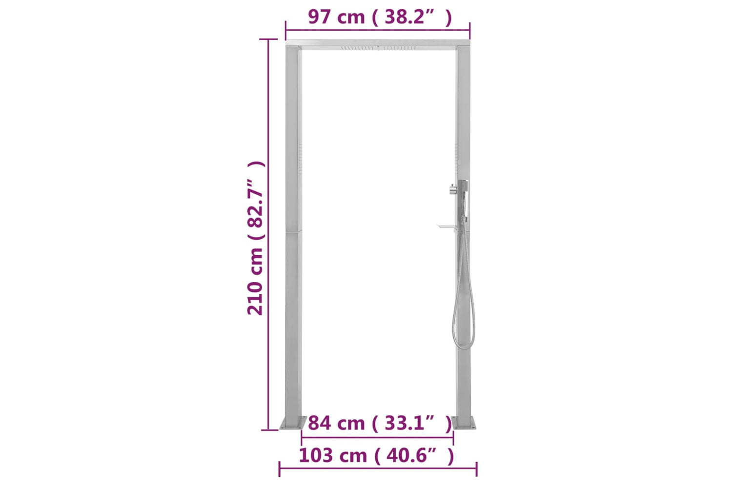 Vidaxl 48201 Outdoor Shower Stainless Steel Double Jets-8