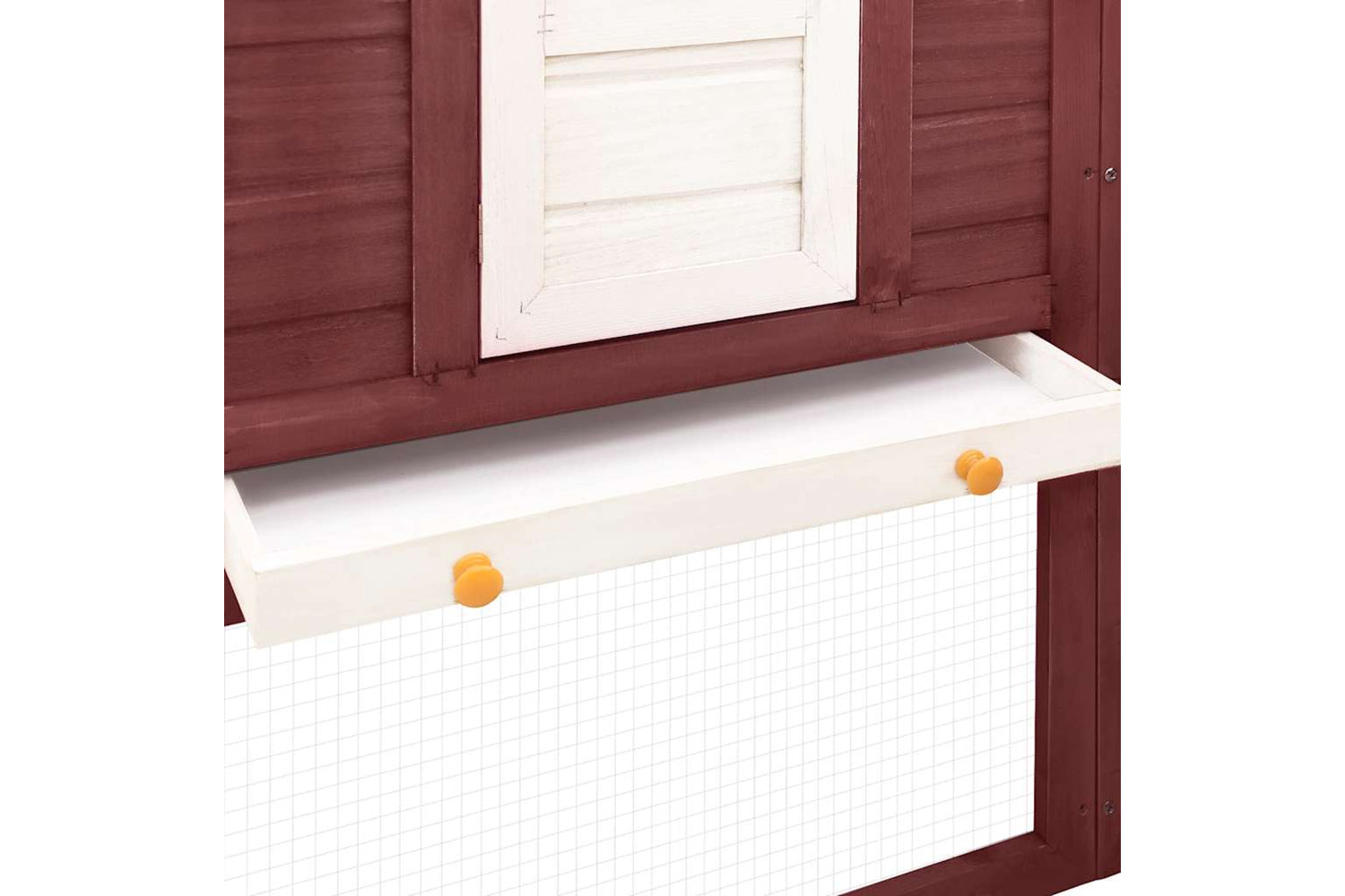 Vidaxl 170874 Outdoor Rabbit Hutch With Run Mocca And White Solid Fir Wood-7