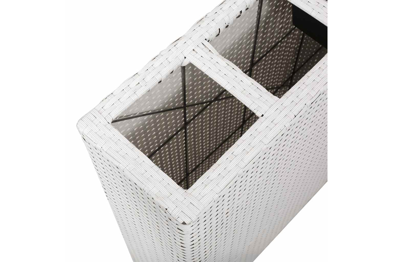 Vidaxl 45427 Garden Raised Bed With 4 Pots Poly Rattan White-4