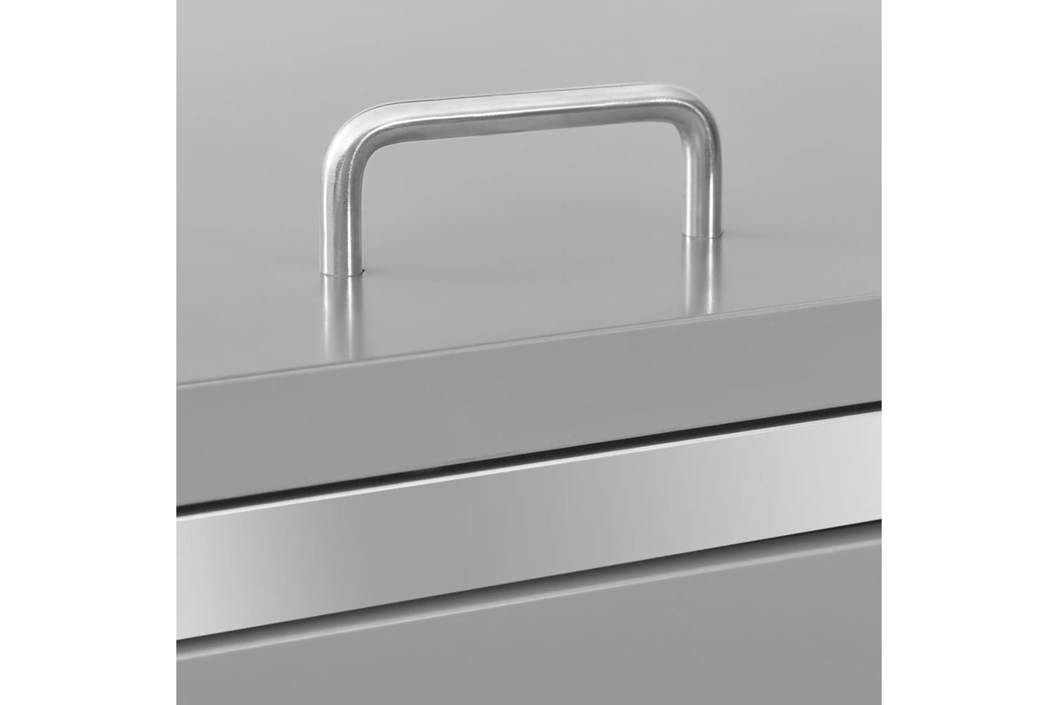 vidaXL Single Wheelie Bin Shed 69x77.5x112.5cm Stainless Steel-8