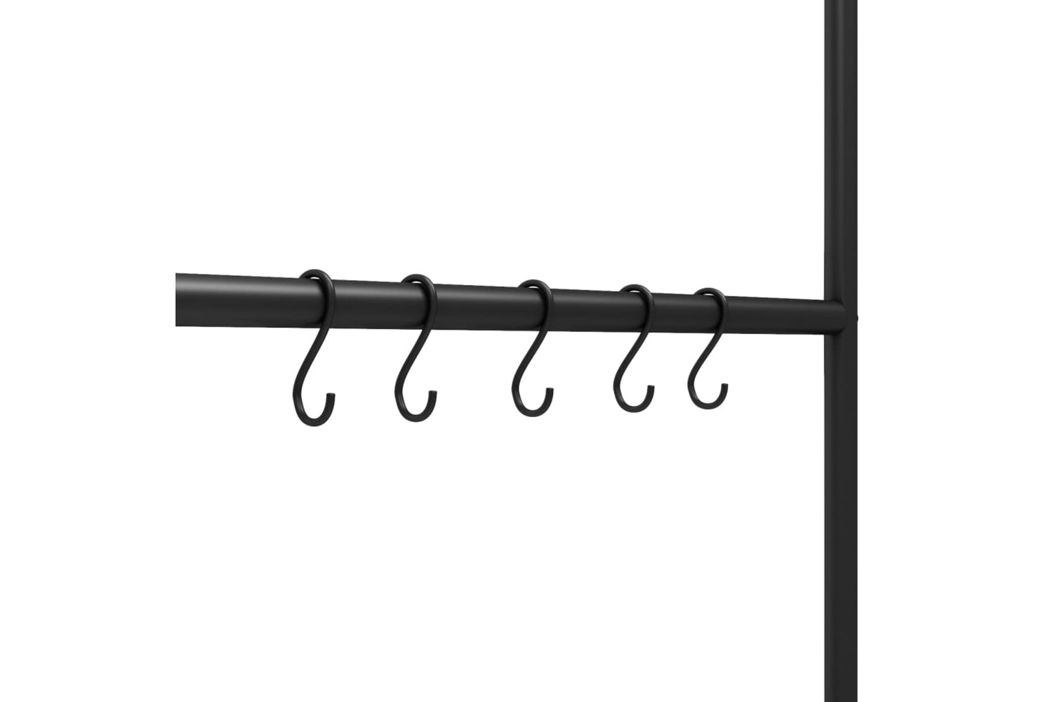 vidaXL 343114 Towel Rack Ladder With 5 Tiers Black 58x175cm Iron-4