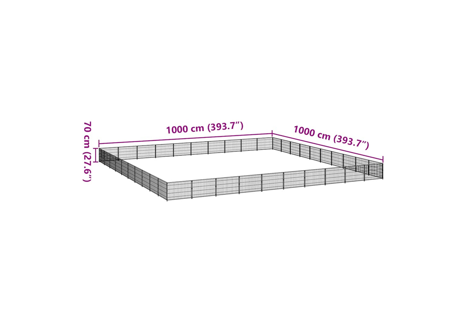Vidaxl 3082198 Dog Kennel Silver 100 M2 Steel-6
