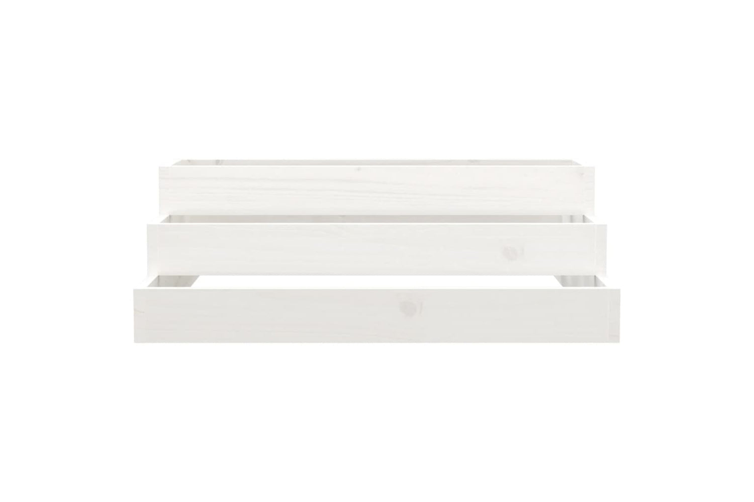 vidaXL 823893 Planter White 80x80x27cm Solid Wood Pine-3