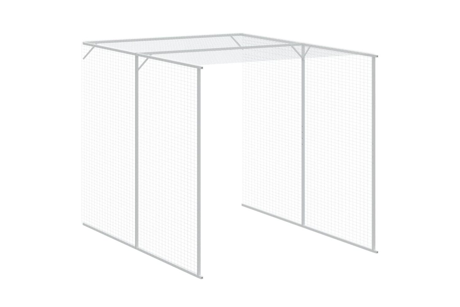 vidaXL 3189112 Chicken Cage With Run Anthracite 165x1067x181cm Galvanised Steel-6