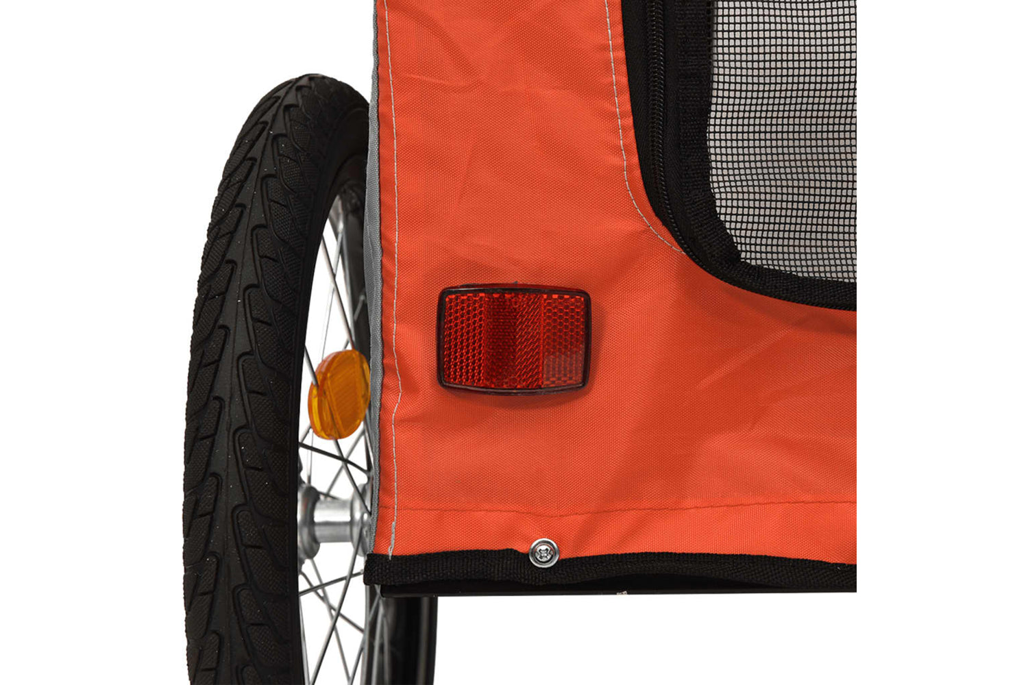 Vidaxl 93837 Pet Bike Trailer Orange And Grey Oxford Fabric&iron-8