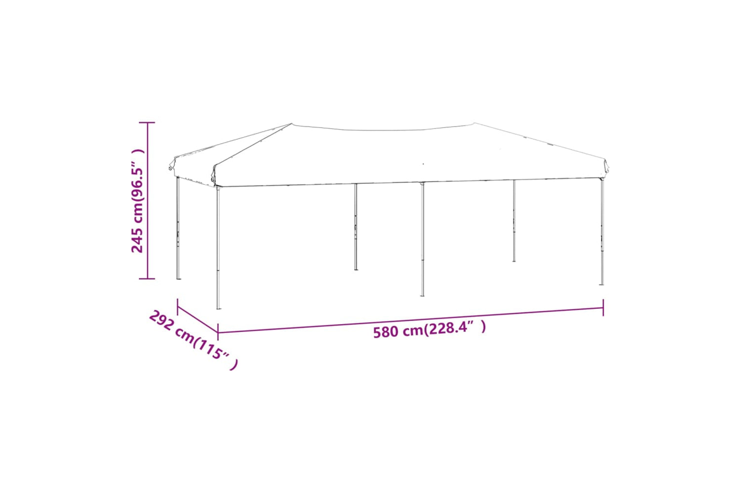 Vidaxl 93540 Folding Party Tent Taupe 3x6 M-8