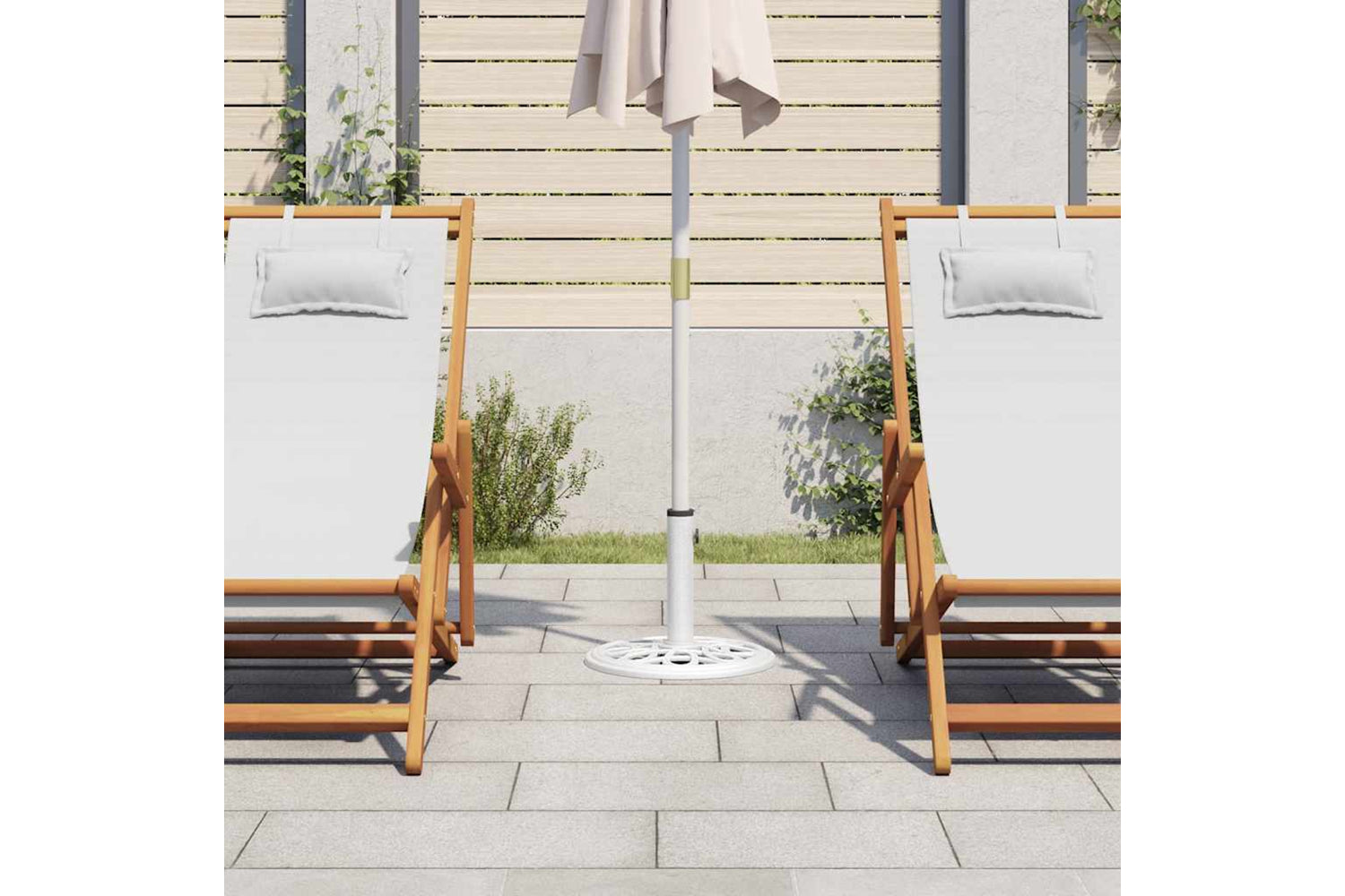 vidaXL 317766 Umbrella Base White 40x40x32cm Cast Iron-2