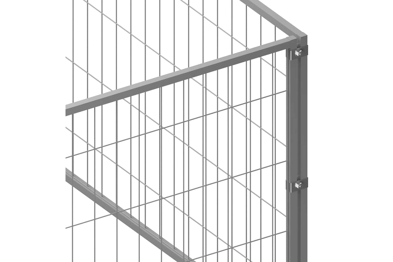 Vidaxl 3082154 Dog Kennel Silver 32 M2 Steel-5