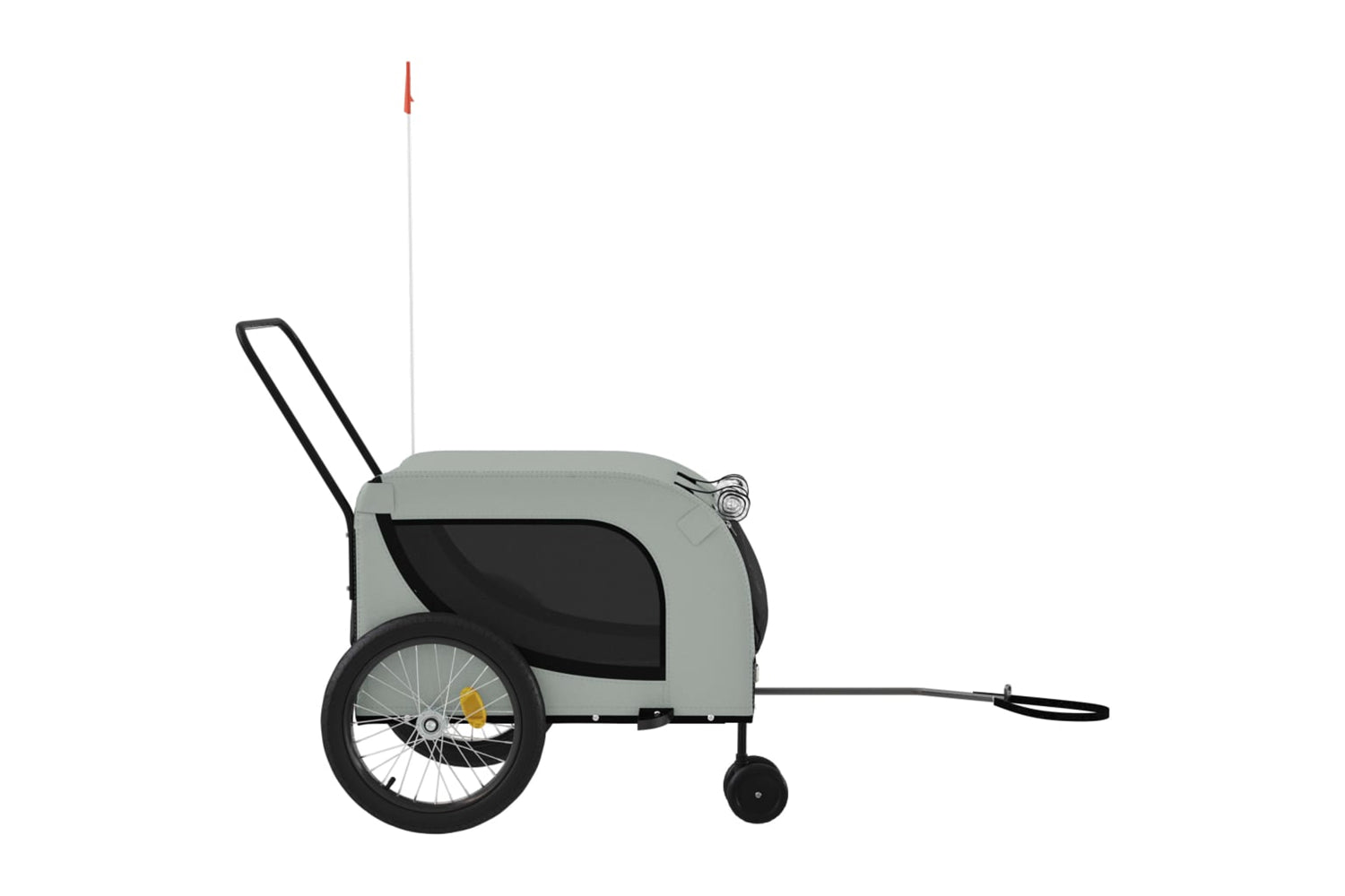Vidaxl 94028 Pet Bike Trailer Grey And Black Oxford Fabric And Iron-4