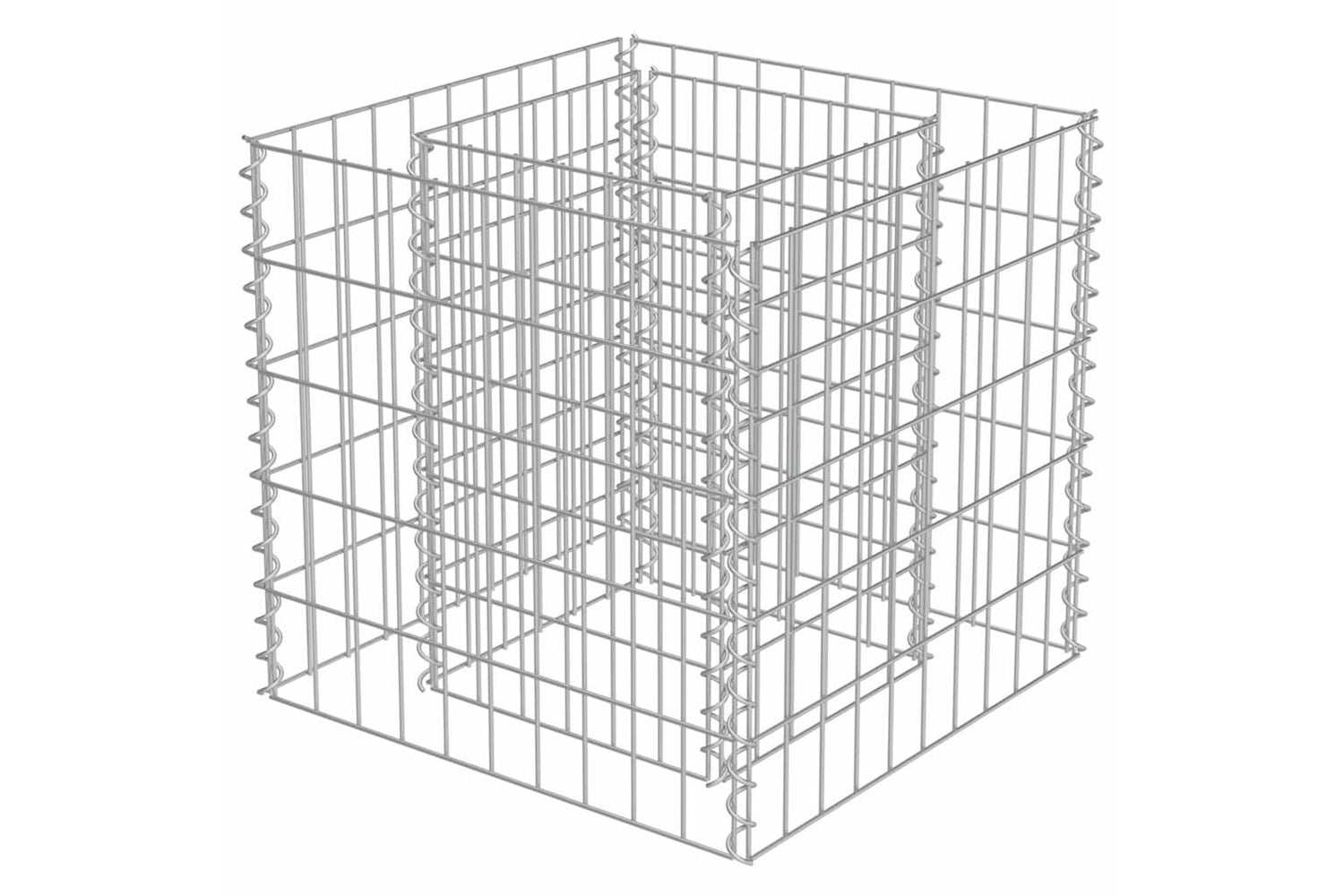 vidaXL 143570 Gabion Raised Bed Galvanised Steel 50x50x50cm-2