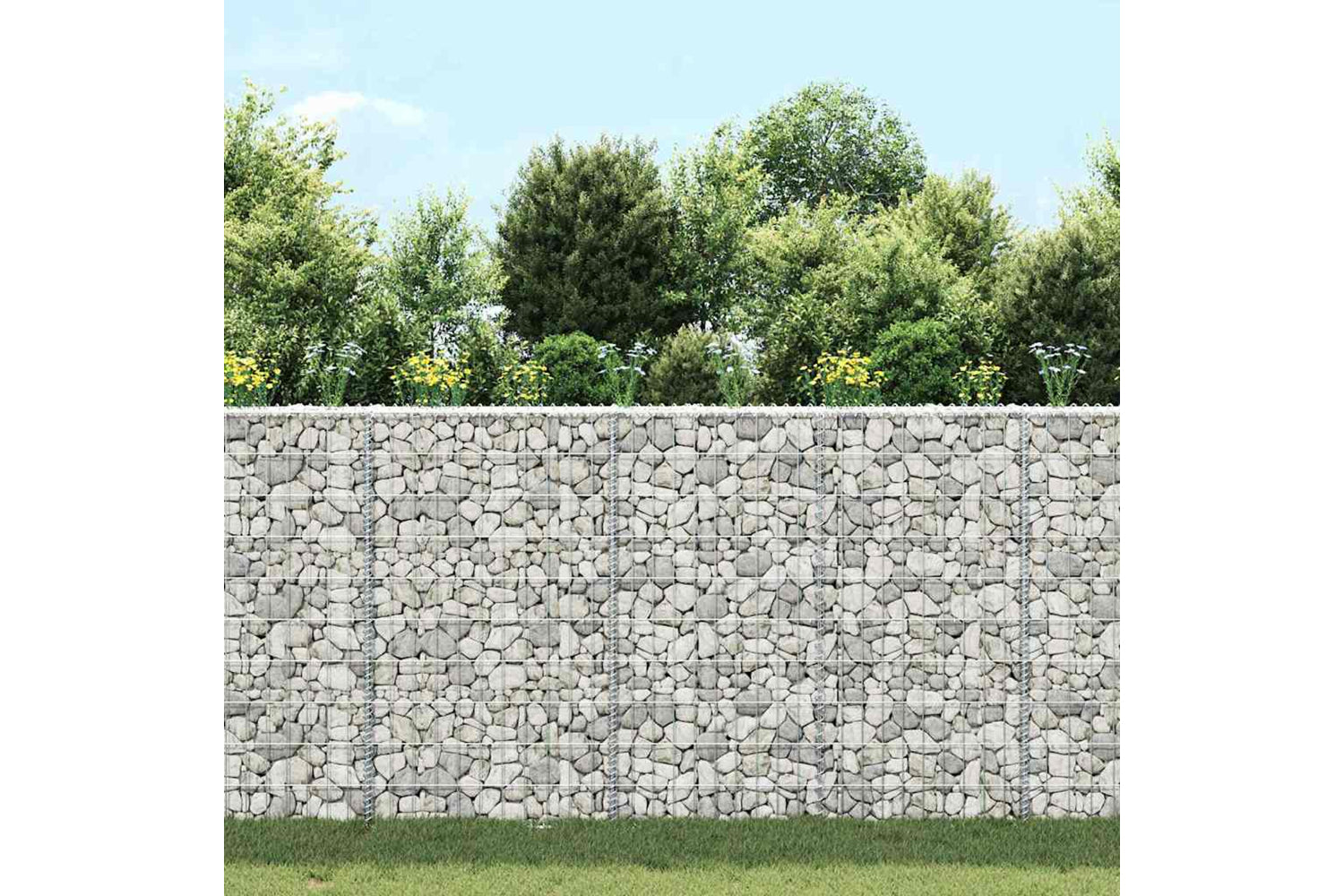 vidaXL 145653 Trapezium Gabion Raised Bed Galvanised Steel 100x20x100cm-2
