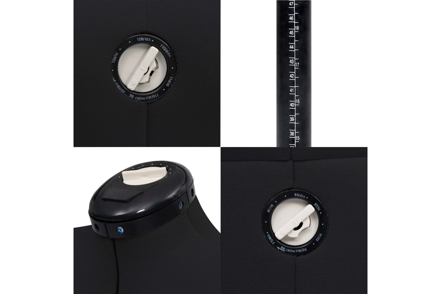 Vidaxl 288488 Adjustable Dress Form Female Black M Size 40-46-7