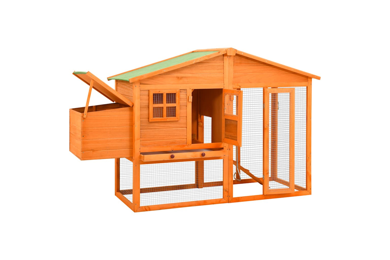 Vidaxl 170864 Chicken Coop With Nest Box Solid Fir Wood-3