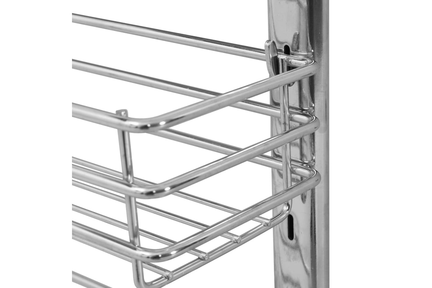 vidaXL 50968 3-tier Pull-out Kitchen Wire Basket Silver 47x15.5x55.5cm-8