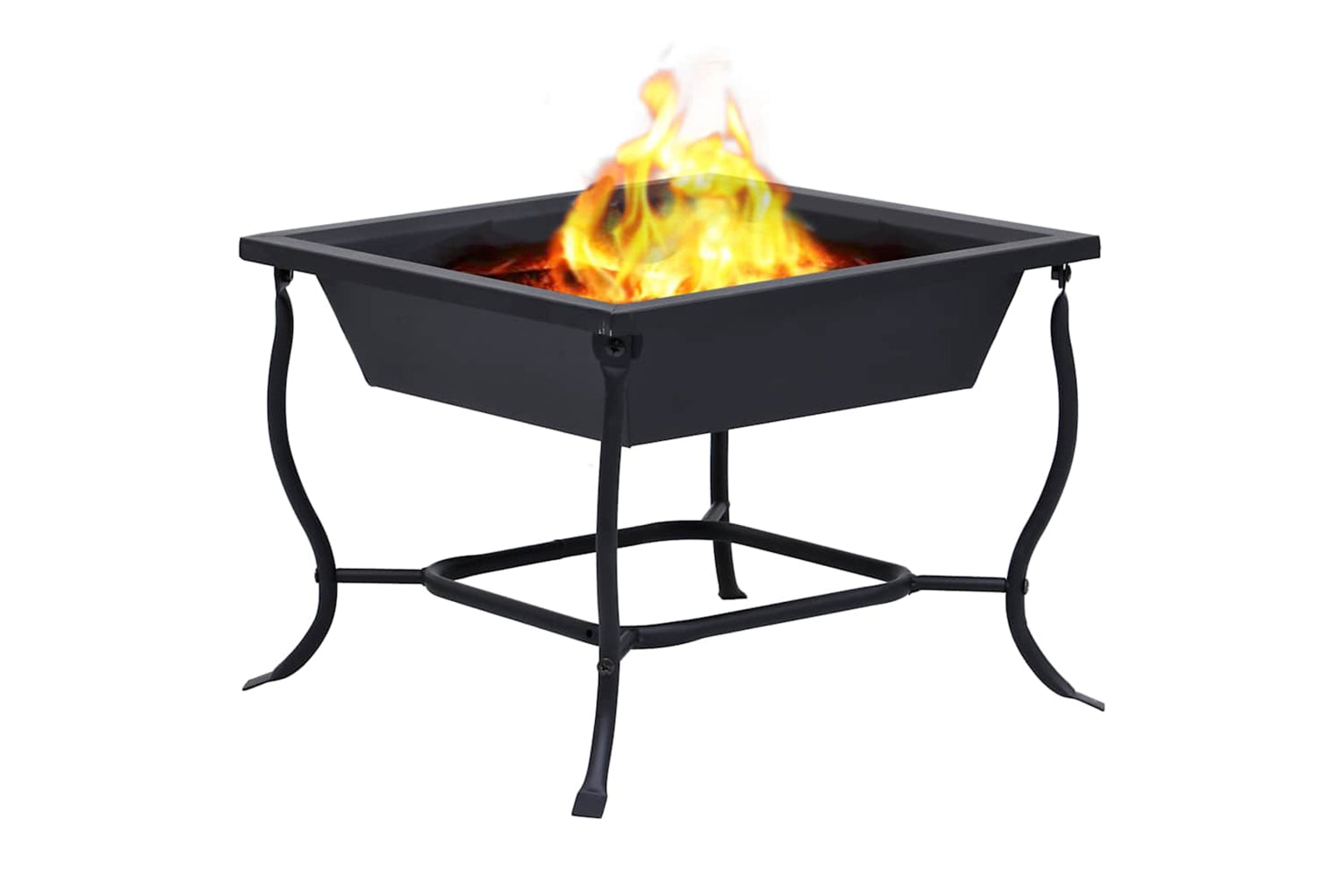 Vidaxl Fire Pit Black 42x42x45 Cm Steel-4