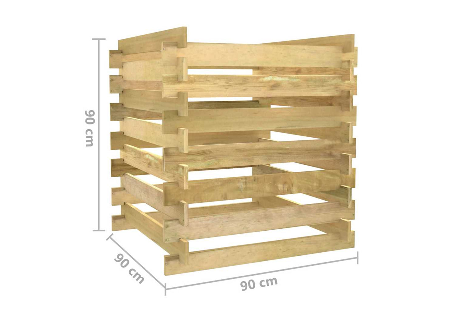 vidaXL 318377 Slatted Garden Composter 90x90x90cm Impregnated Pinewood-6