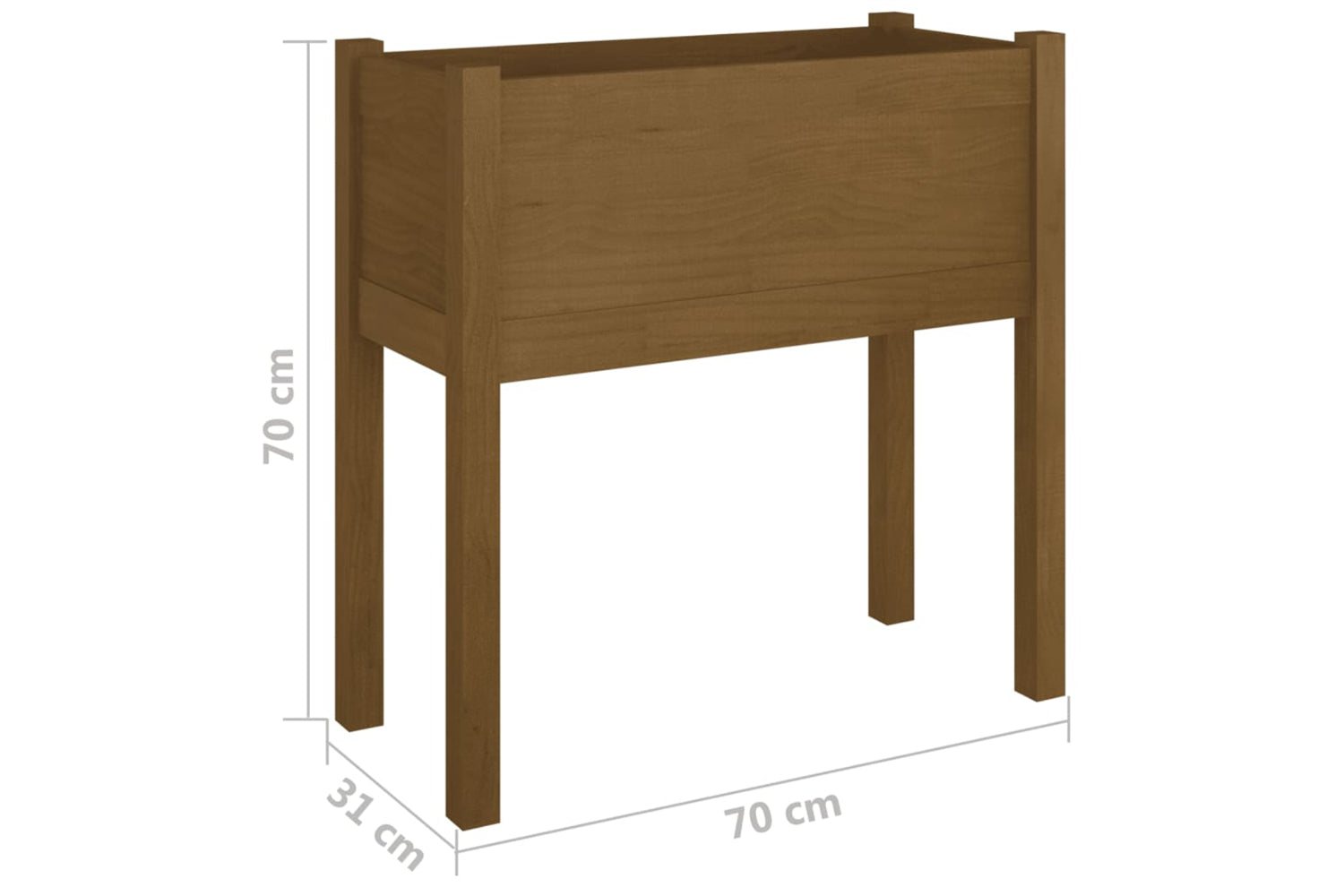 vidaXL 810825 Garden Planter Honey Brown 70x31x70cm Solid Pinewood-7