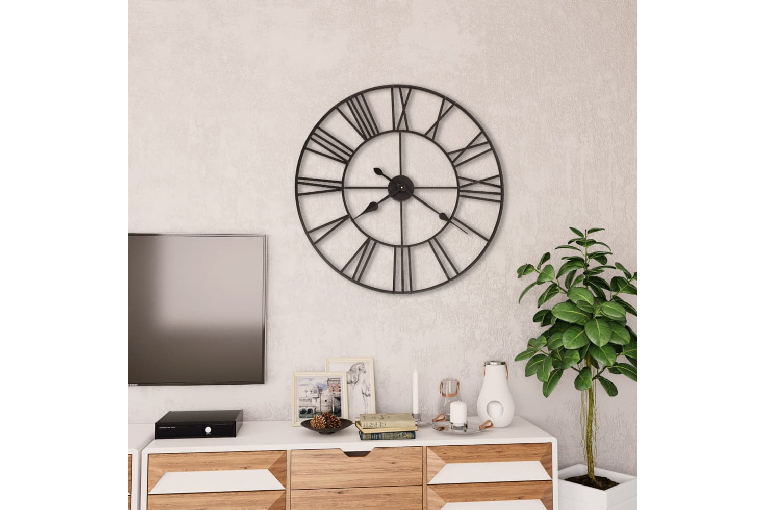 Vidaxl 50644 Vintage Wall Clock Metal 80 cm | Black-2