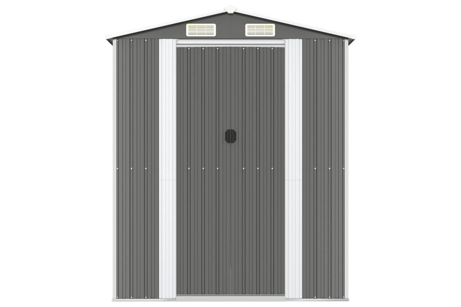 vidaXL 3147439 Garden Shed Light Grey 192x274x223cm Galvanised Steel-2