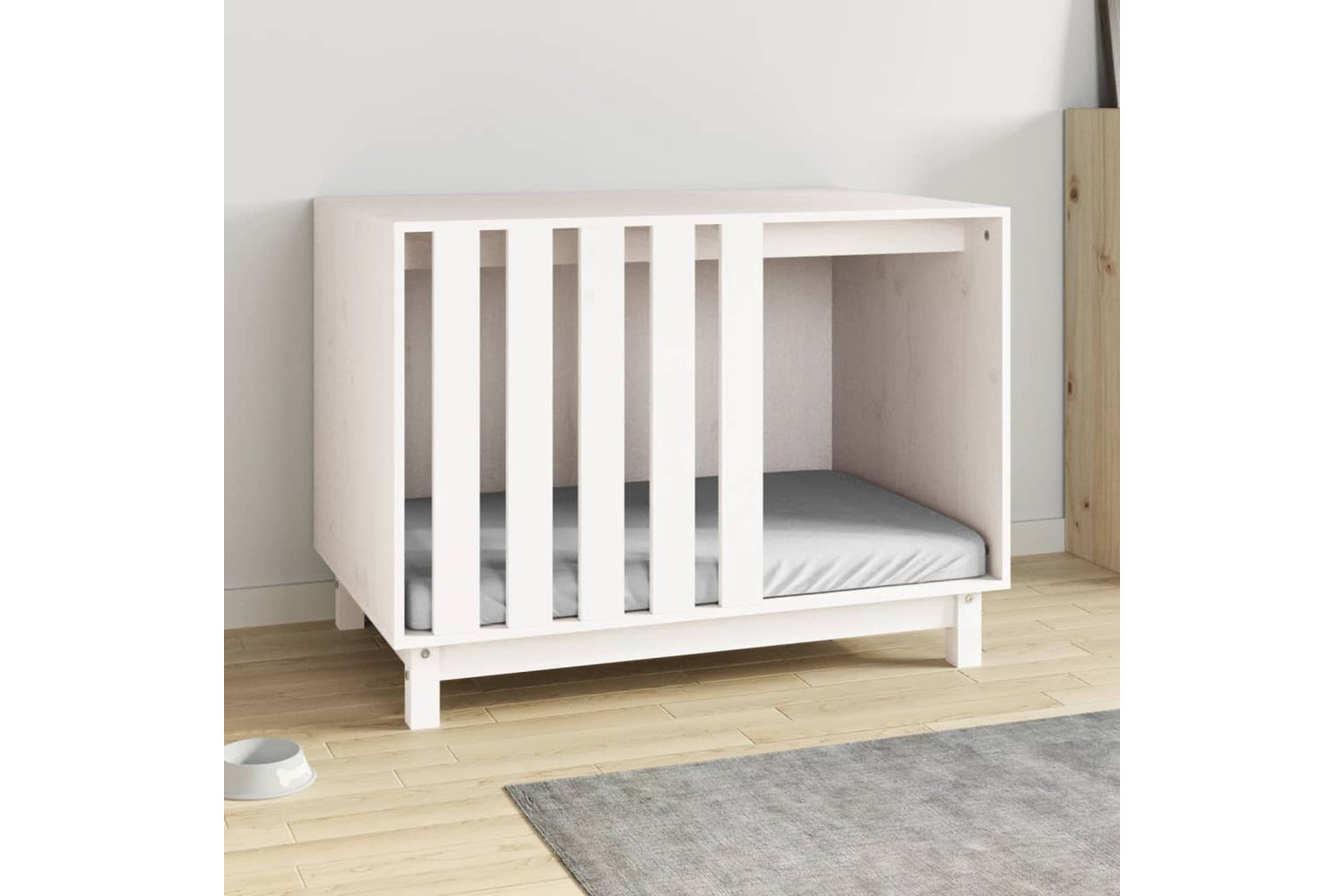 vidaXL 822487 Dog House White 90x60x67cm Solid Wood Pine-2