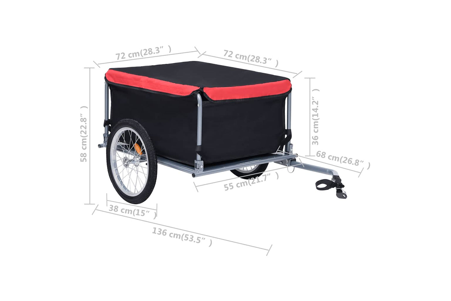 Vidaxl Bike Trailer Black And Red 65 Kg-8