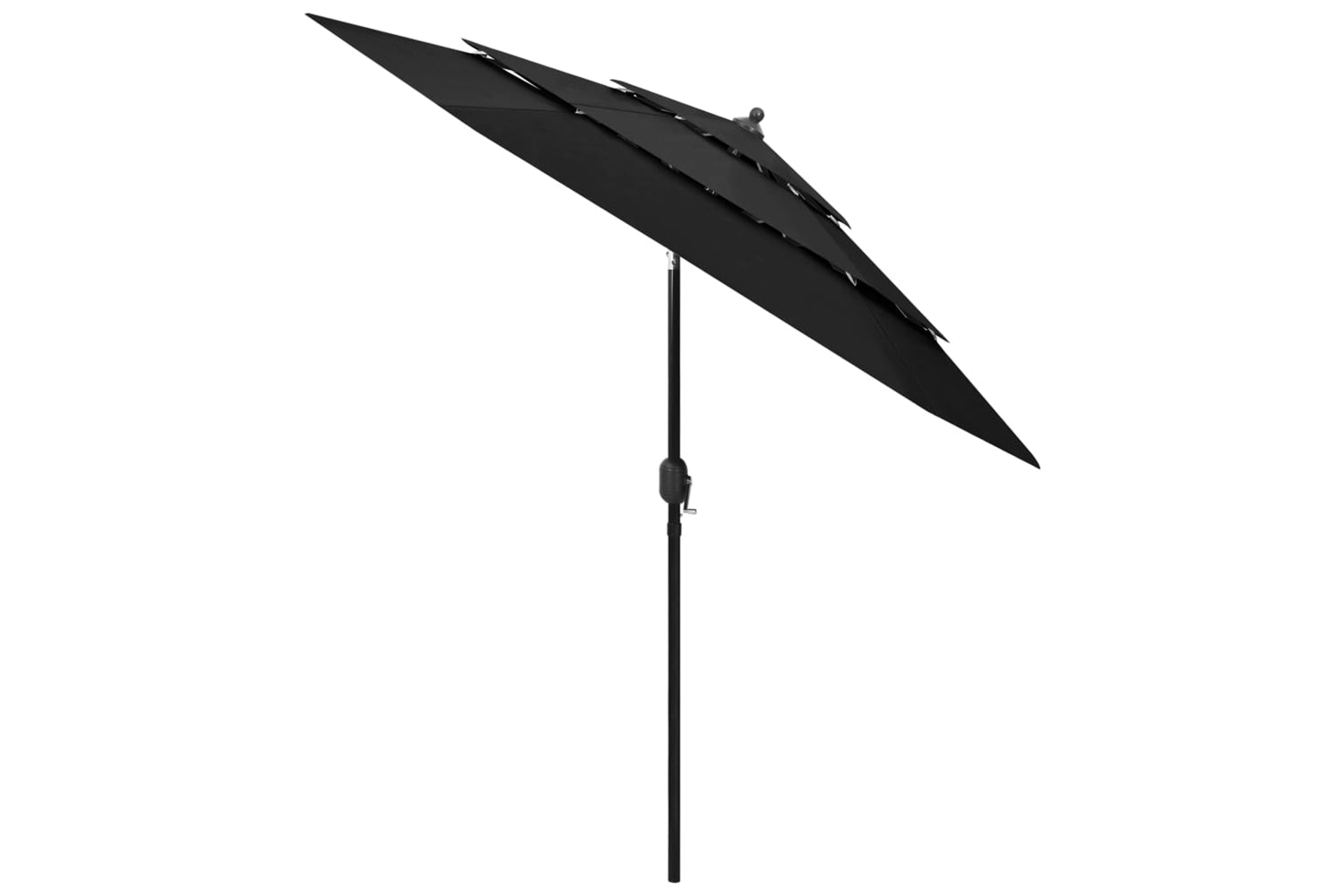 Vidaxl 313866 3-tier Parasol With Aluminium Pole Black 2.5 M-2
