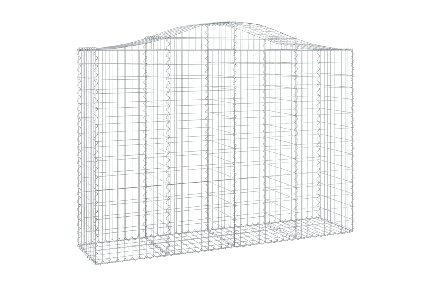 vidaXL 3145688 Arched Gabion Baskets 8 Pcs 200x50x140/160cm Galvanised Iron-2