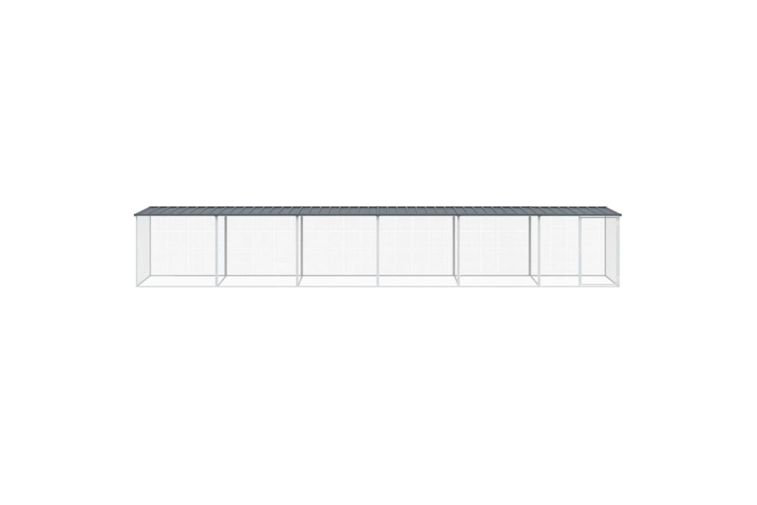 vidaXL 3189051 Chicken Cage With Roof Anthracite 603x98x90cm Galvanised Steel-2