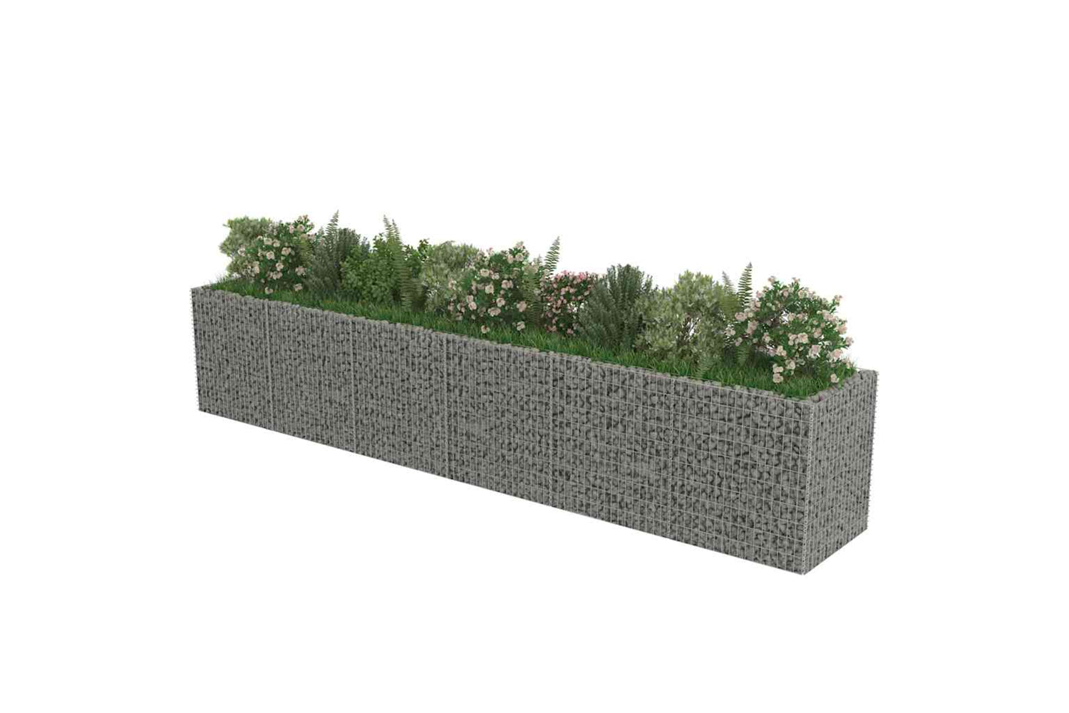 vidaXL 143554 Gabion Raised Bed Galvanised Steel 540x90x100cm-3