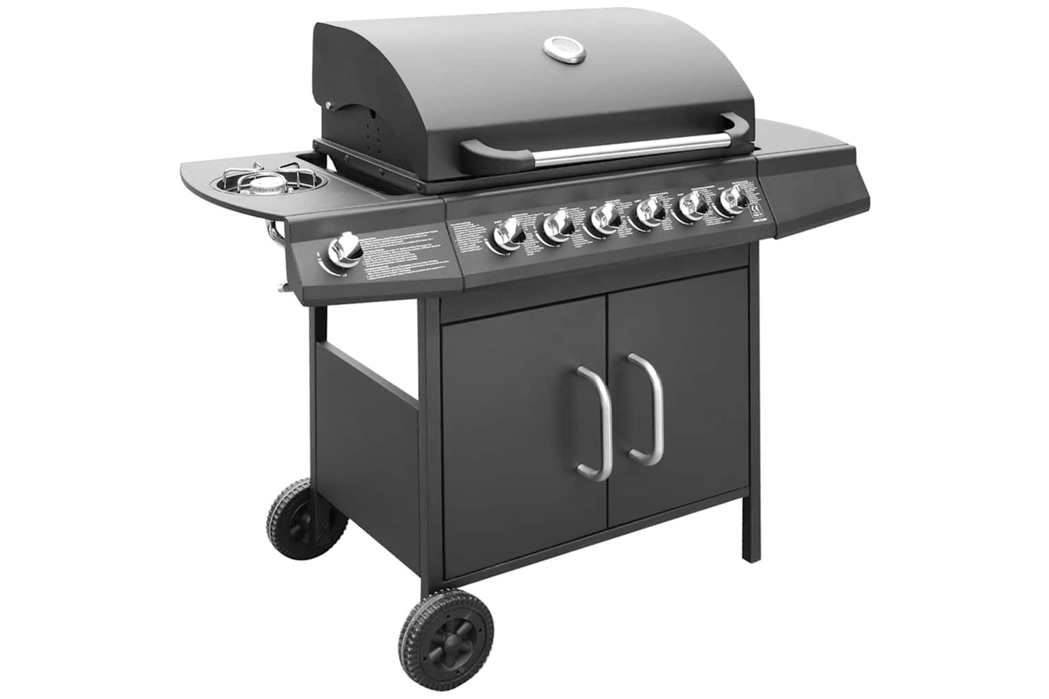 Vidaxl 273792 Gas Barbecue Grill 6+1 Cooking Zone Black-3