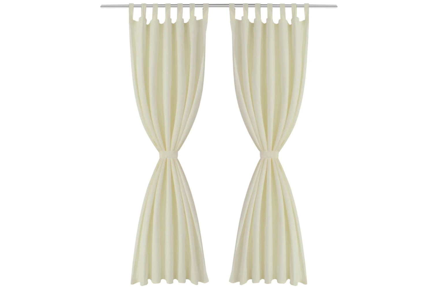 vidaXL 130358 2 Pcs Cream Micro-satin Curtains With Loops 140 X 245cm-2