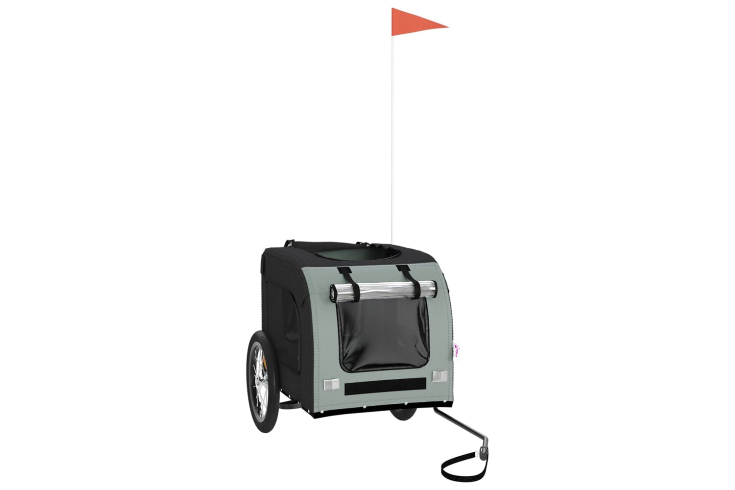 Vidaxl 93832 Pet Bike Trailer Black And Grey Oxford Fabric And Iron-2