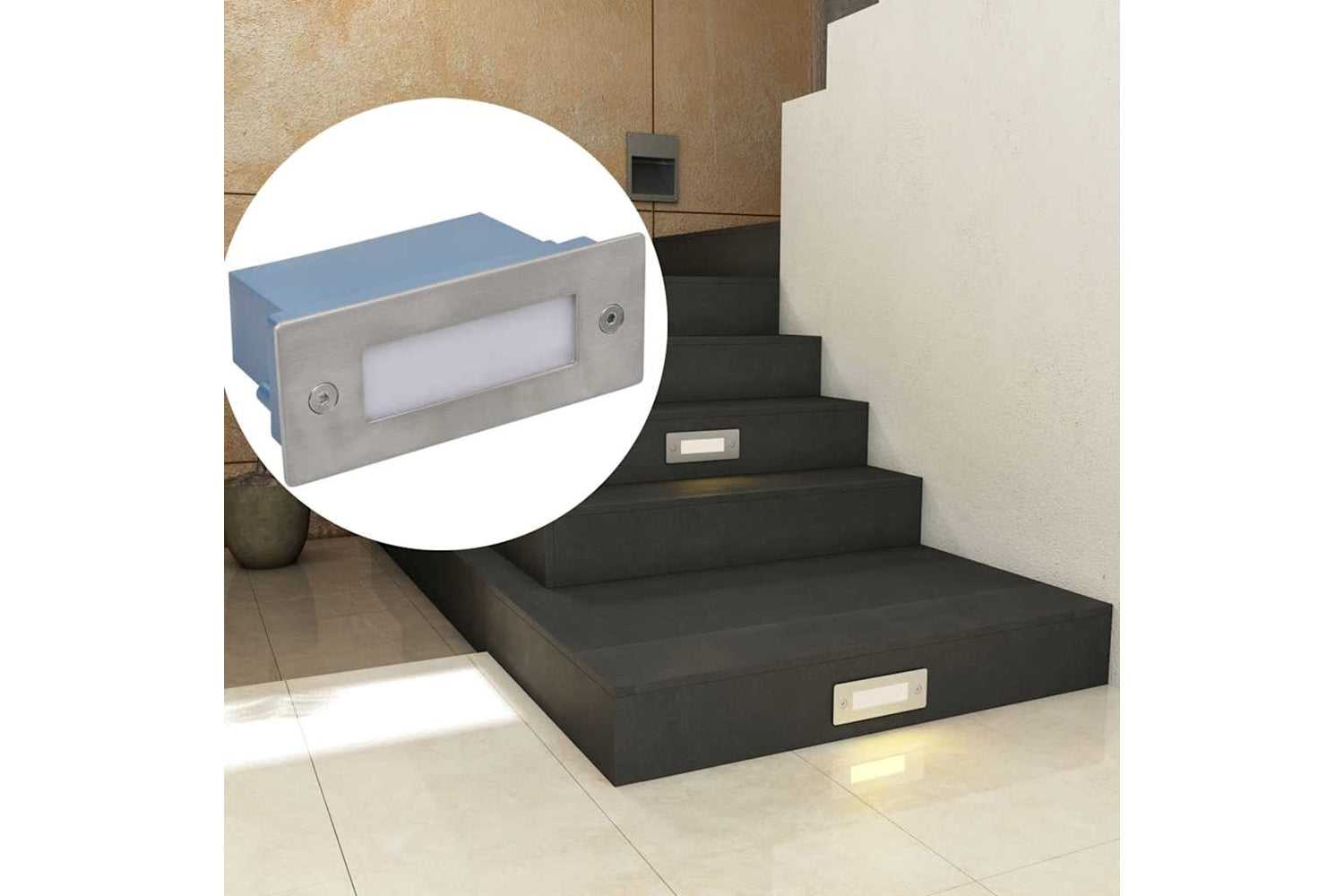 vidaXL 272493 Led Recessed Stair Lights 6 Pcs 44x111x56mm-5