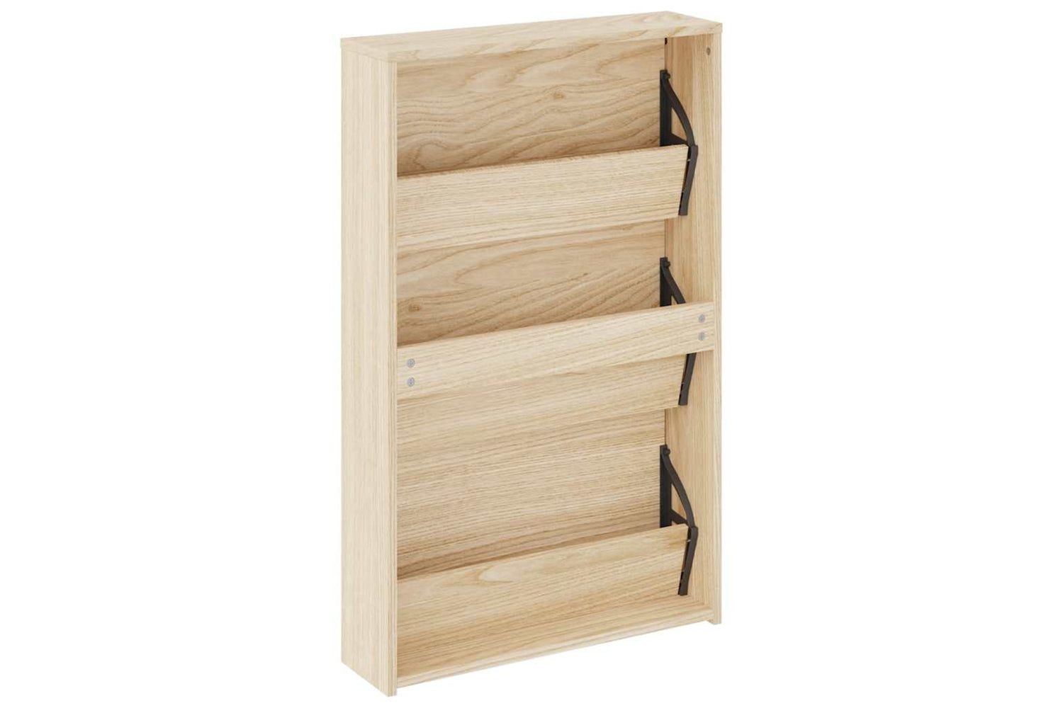 vidaXL 243047 Shoe Cabinet 3-layer Mirror Oak 63x17x102.5cm-5