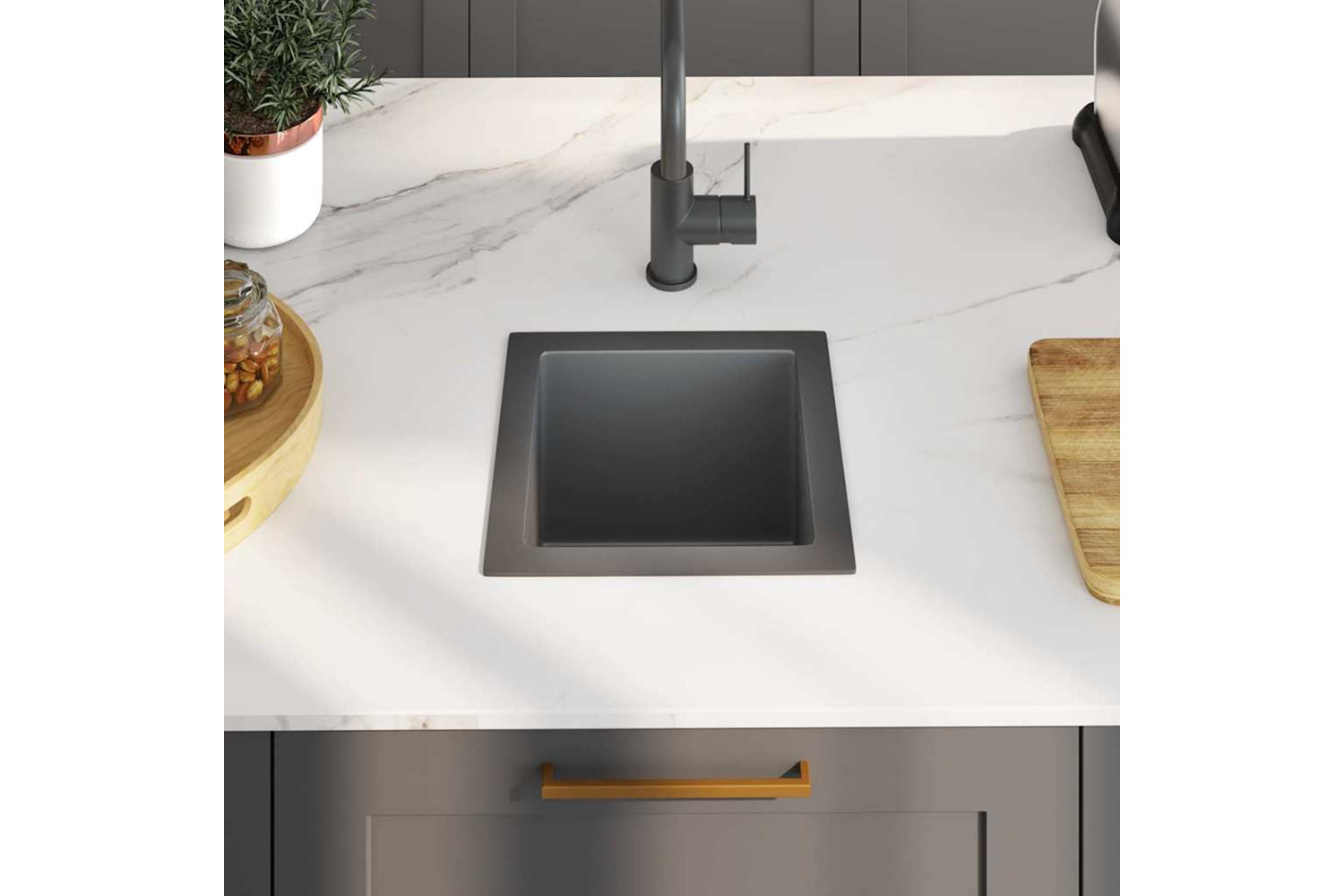 Vidaxl 51499 Handmade Kitchen Sink Black Stainless Steel-2