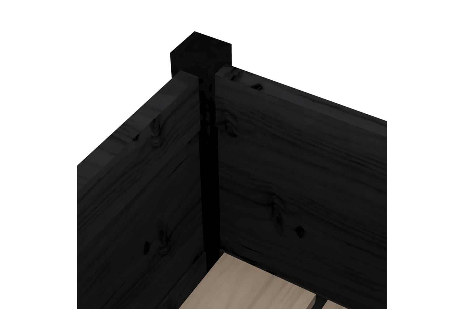 vidaXL 810788 Garden Planters 2 Pcs Black 31x31x70cm Solid Pinewood-5