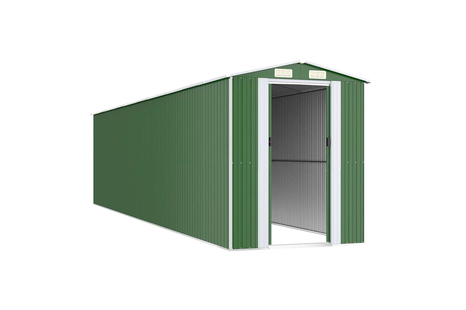 vidaXL 3147435 Garden Shed Green 192x855x223cm Galvanised Steel-2