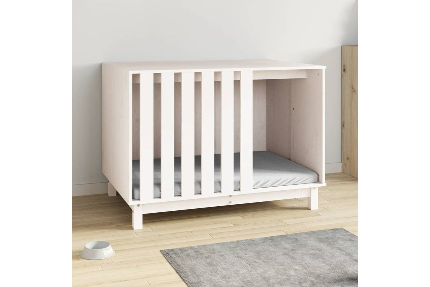 vidaXL 822492 Dog House White 100x70x72cm Solid Wood Pine-2