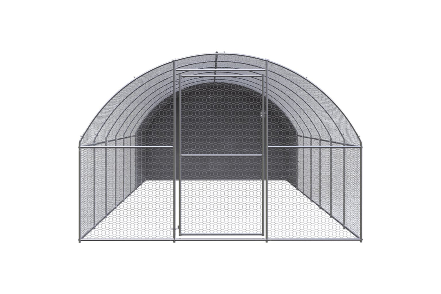 Vidaxl 3095475 Outdoor Chicken Coop 3x8x2 M Galvanised Steel-2