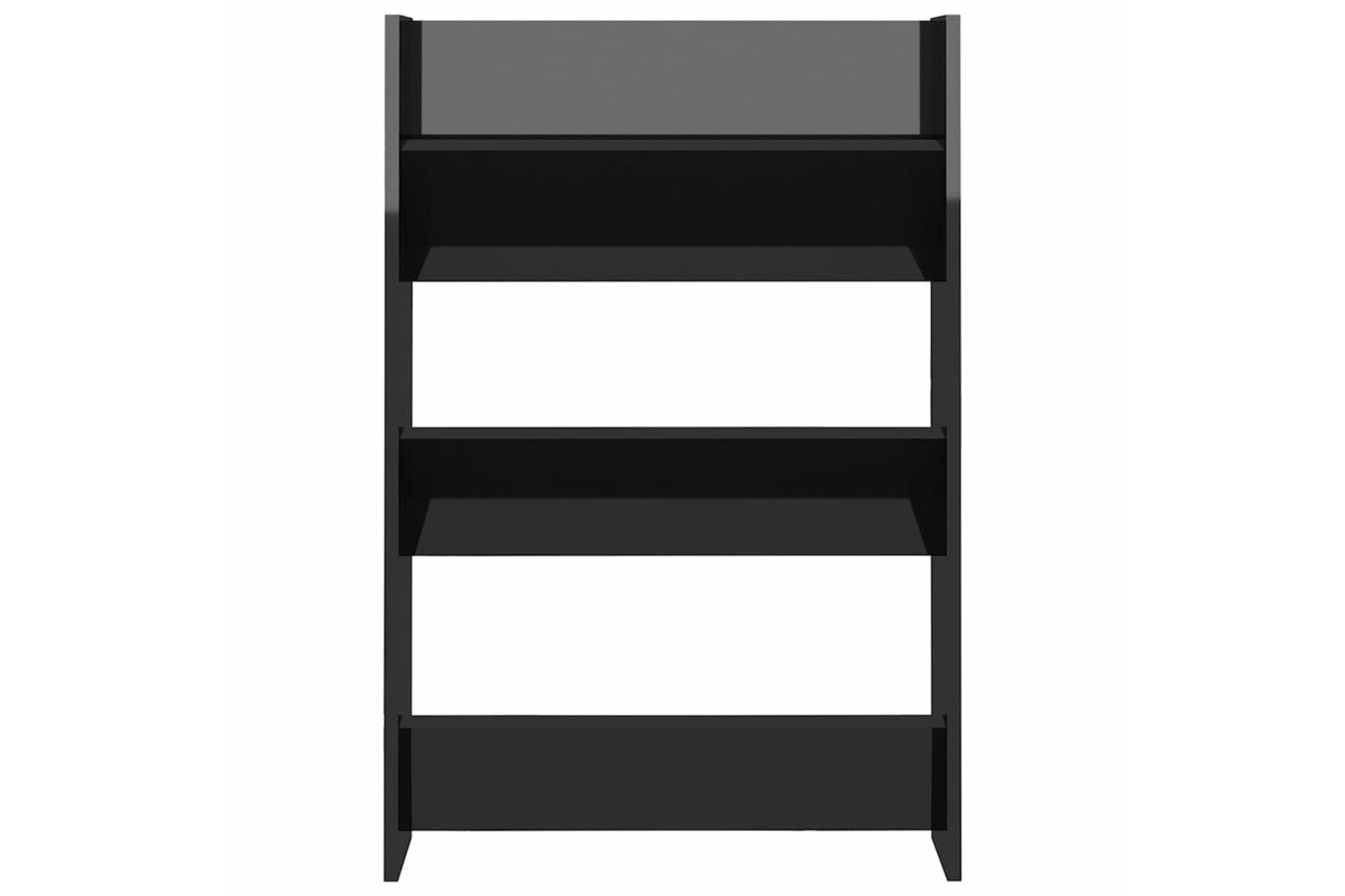 Vidaxl 806774 Wall Shoe Cabinets 2 Pcs High Gloss Black 60x18x90cm Engineered Wood