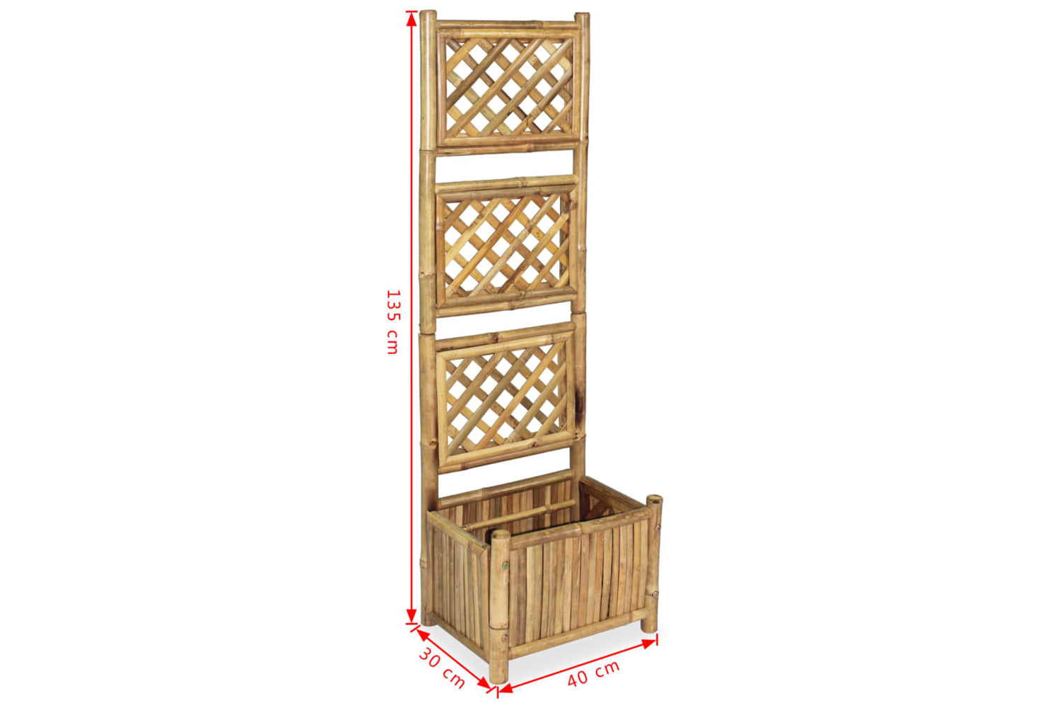 vidaXL 43713 Garden Raised Bed With Trellis Bamboo 40cm-6