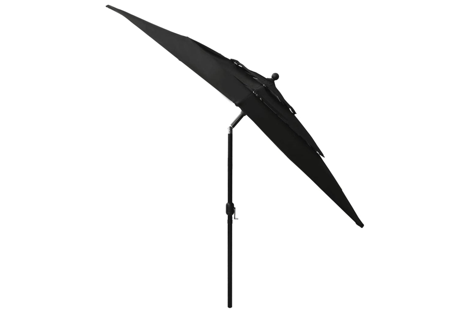 Vidaxl 313842 3-tier Parasol With Aluminium Pole Black 2.5x2.5 M-4