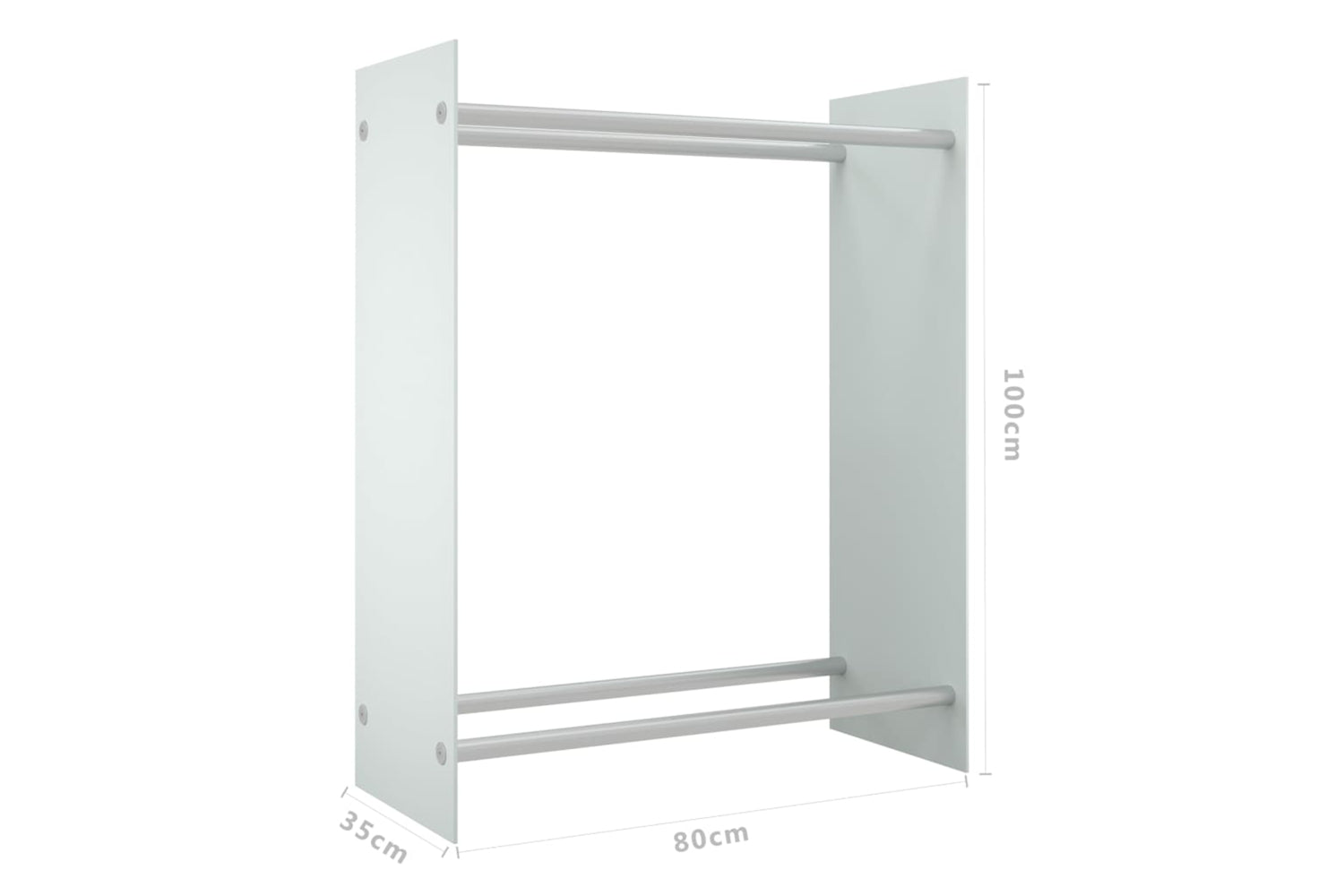 vidaXL 327471 Firewood Rack White 80x35x100cm Tempered Glass-5
