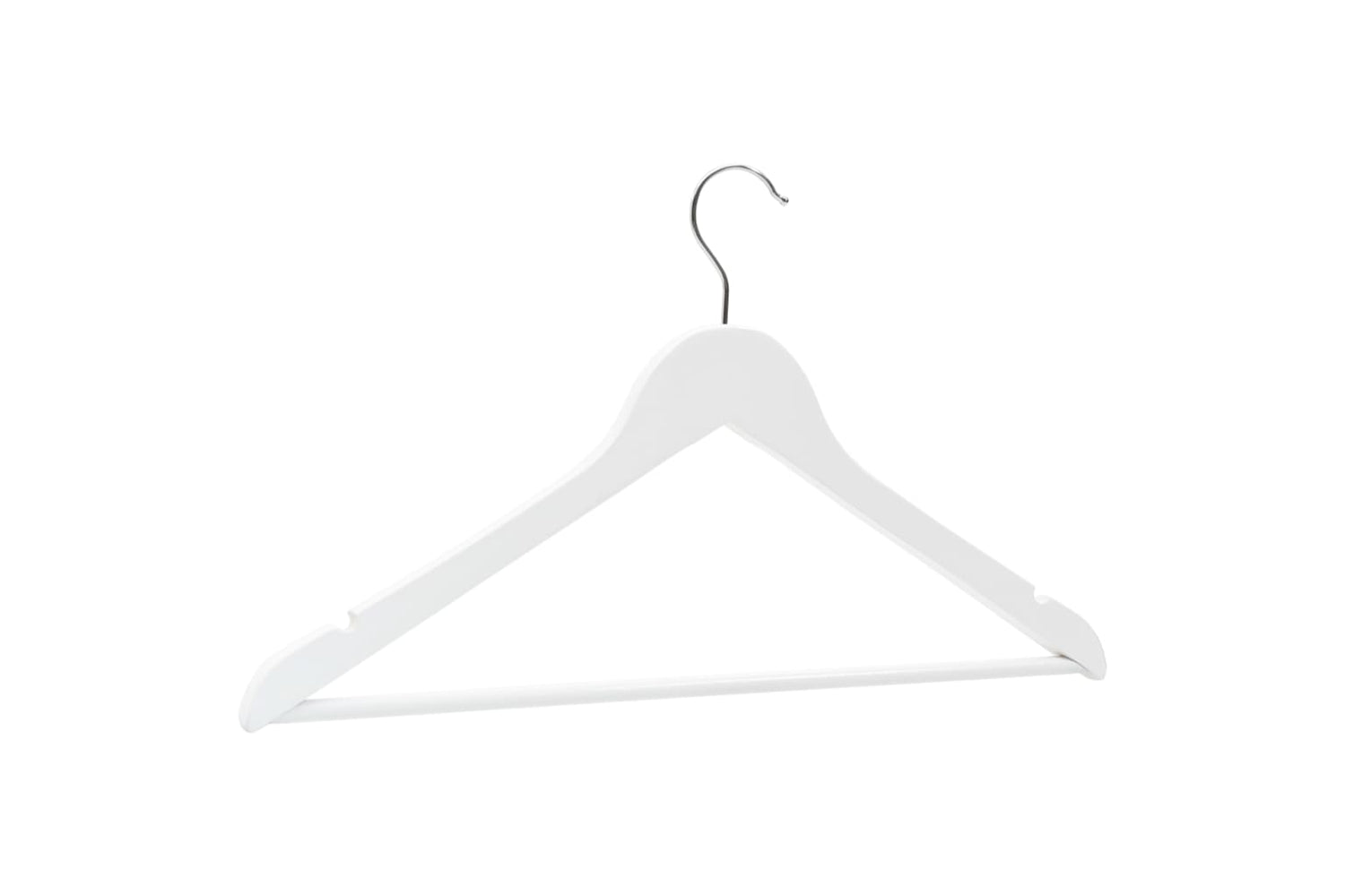 Vidaxl 289914 20 Pcs Clothes Hanger Set Non-slip White Hardwood-5