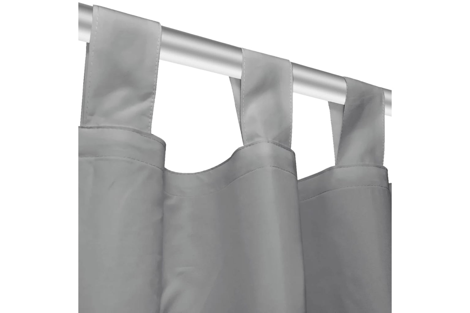 vidaXL 132214 Micro-satin Curtains 2 Pcs With Loops 140x225cm Grey-4