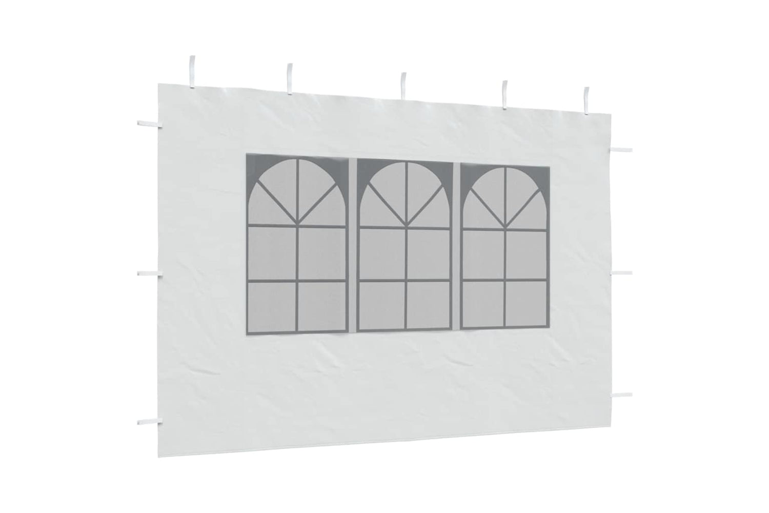 vidaXL Party Tent Sidewall 2 Pcs With Window Pe White-7