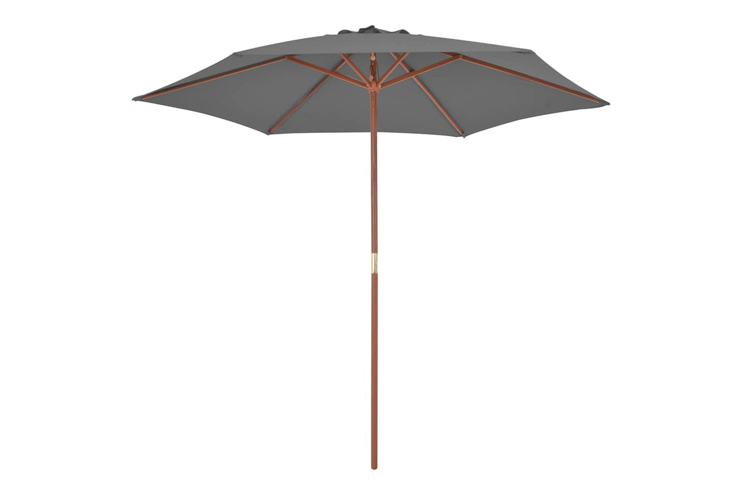 vidaXL 44515 Outdoor Parasol With Wooden Pole 270cm Anthracite-2