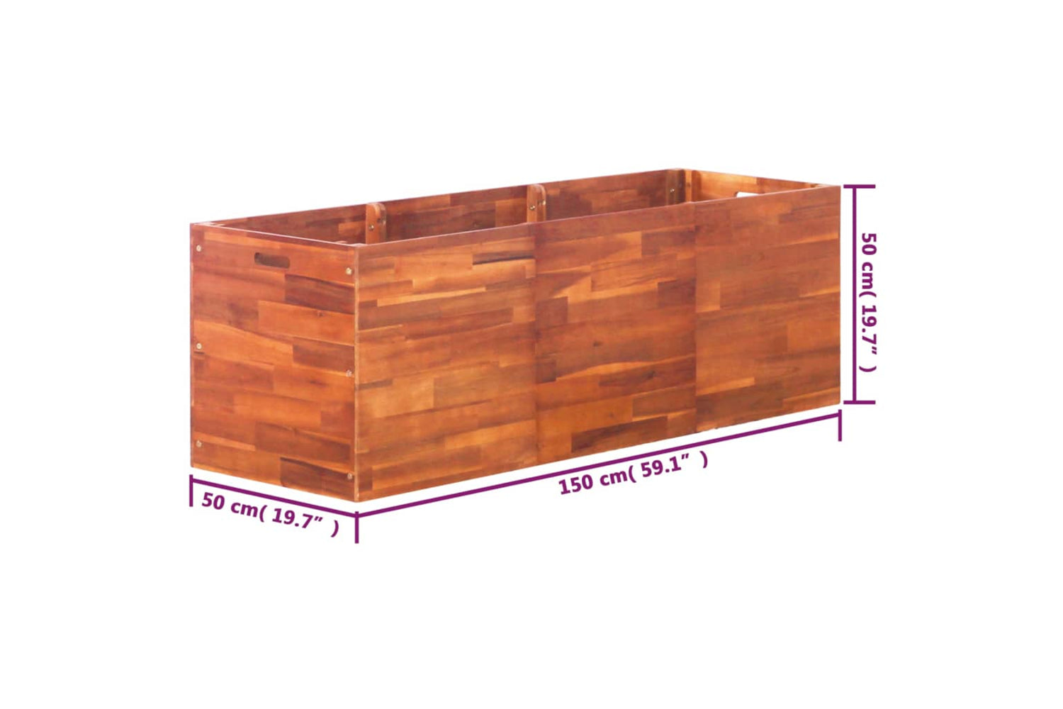 vidaXL 44030 Garden Raised Bed Acacia Wood 150x50x50cm-6