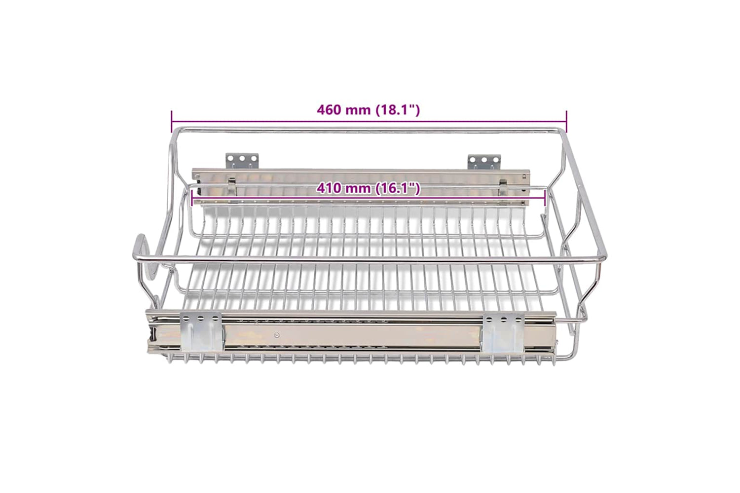 Vidaxl Pull-out Wire Baskets 2 Pcs Silver 500 Mm-8